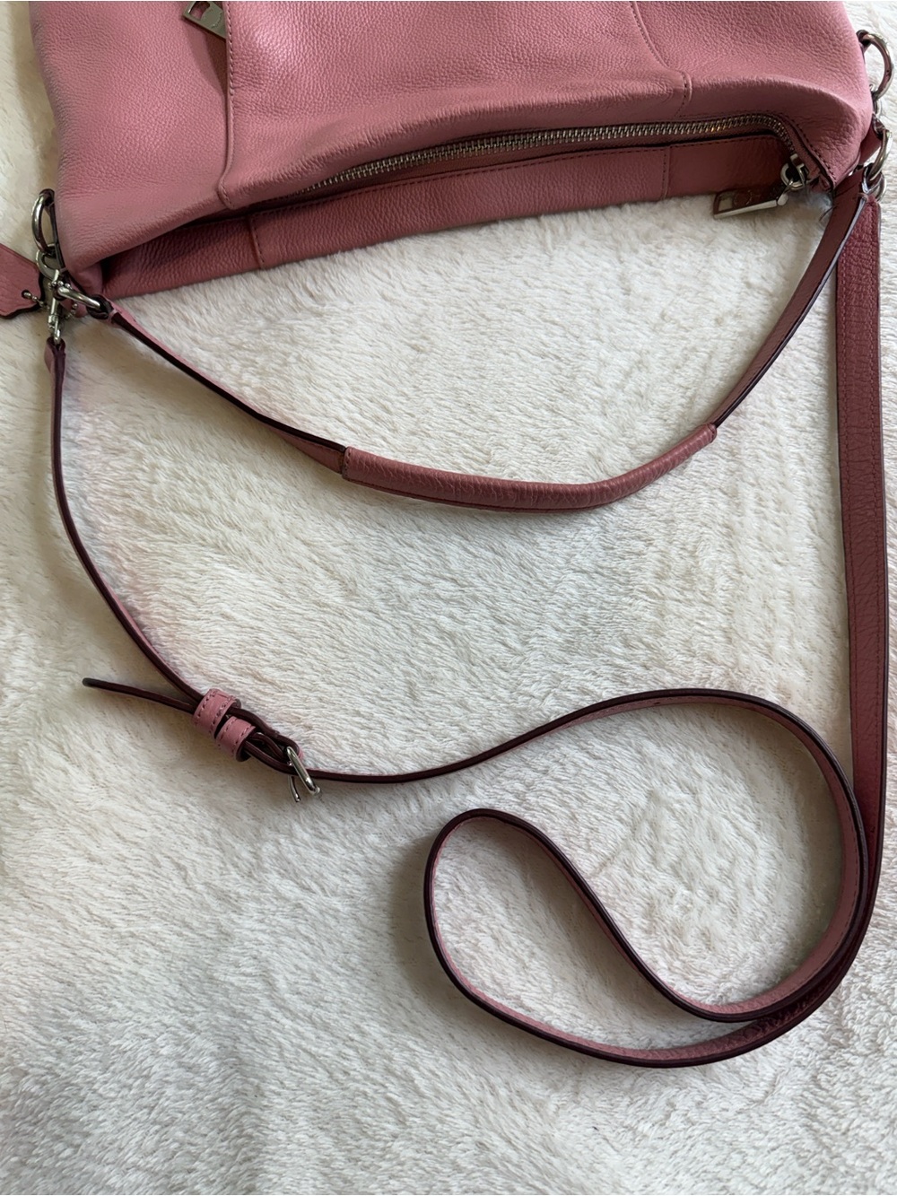 Coach Isabelle Shadow Rose Mauve Pink Pebbled Leather Crossbody Handbag F34511 - Picture 7 of 16